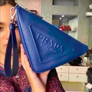 Leather Prada triangle Pouch